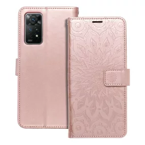   Xiaomi Redmi Note 11 Pro 4G / 5G (Globál) / Note 12 Pro 4G könyvtok, fliptok, telefon tok, mágneszáras, bankkártyatartós, mandala mintás, rose gold Forcell Mezzo