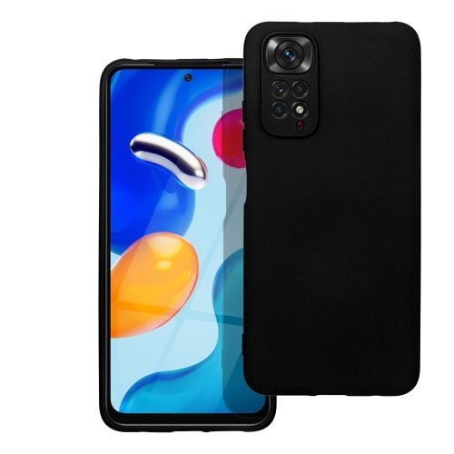 Xiaomi Redmi Note 11 / Note 11s szilikon tok, hátlaptok, telefon tok, velúr belsővel, matt, fekete, Silicone