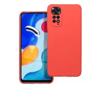   Xiaomi Redmi Note 11 / Note 11s szilikon tok, hátlaptok, telefon tok, velúr belsővel, matt, barack színű, Silicone