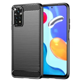   Xiaomi Redmi Note 11 / Note 11s szilikon tok, hátlaptok, telefon tok, karbon mintás, fekete, Carbon case