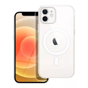   iPhone 12 hátlaptok, telefon tok, MagSafe kompatibilis, átlátszó, kamera védelemmel, Mag Cover