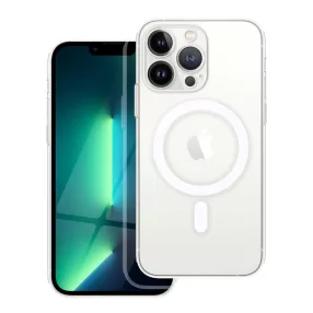   iPhone 13 Pro hátlaptok, telefon tok, MagSafe kompatibilis, átlátszó, kamera védelemmel, Mag Cover