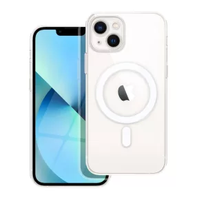   iPhone 13 hátlaptok, telefon tok, MagSafe kompatibilis, átlátszó, kamera védelemmel, Mag Cover