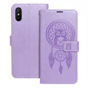   Xiaomi Redmi 9A / 9AT / 9i könyvtok, fliptok, telefon tok, mágneszáras, bankkártyatartós, álomfogó mintás, lila, Forcell Mezzo