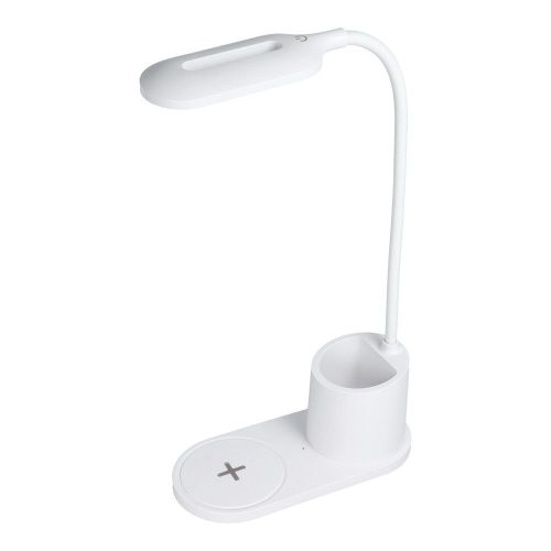Vezeték nélküli töltő, asztali lámpa, fehér, 10W, HT-513