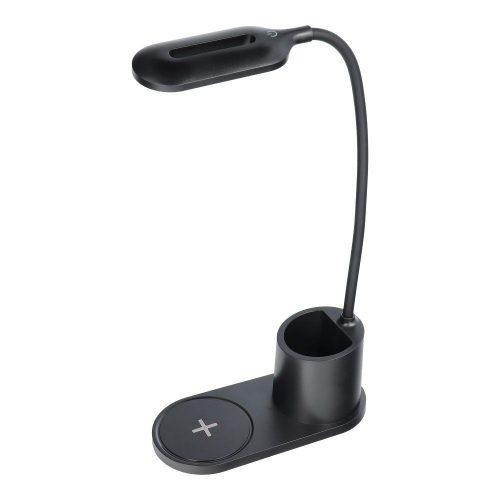 Vezeték nélküli töltő, asztali lámpa, fekete, 10W, HT-513