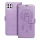 Samsung Galaxy A22 5G könyvtok, fliptok, telefon tok, mágneszáras, bankkártyatartós, álomfogó mintás, lila, Forcell Mezzo
