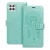 Samsung Galaxy A22 5G könyvtok, fliptok, telefon tok, mágneszáras, bankkártyatartós, álomfogó mintás, zöld, Forcell Mezzo