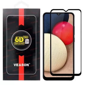   Samsung Galaxy A12 / A12 Nacho / M12 / F12 üvegfólia, tempered glass, előlapi, edzett, hajlított, fekete kerettel, Veason 6D Pro