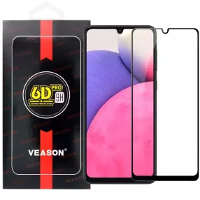   Samsung Galaxy A33 5G üvegfólia, tempered glass, előlapi, edzett, hajlított, fekete kerettel, Veason 6D Pro