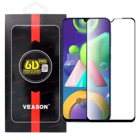   Samsung Galaxy A02s / A03s üvegfólia, tempered glass, előlapi, edzett, hajlított, fekete kerettel, Veason 6D Pro