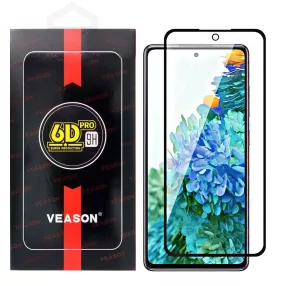   Samsung Galaxy S20 FE / S20 FE 5G üvegfólia, tempered glass, előlapi, edzett, hajlított, fekete kerettel, Veason 6D Pro