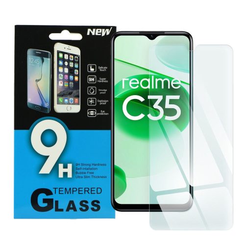 Realme C35 / C30 / C30s / C33 üvegfólia, tempered glass, előlapi, edzett