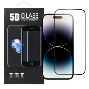   iPhone 14 Pro üvegfólia, tempered glass, előlapi, 5D, edzett, hajlított, fekete kerettel