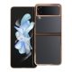 Samsung Galaxy Z Flip 4 5G telefon tok, elő+hátlap tok, műanyag, átlátszó, aranyszínű kerettel, SM-F721B/DS