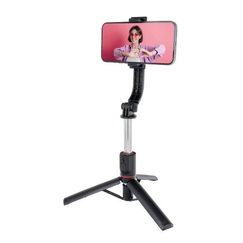 Selfie bot, tripod, bluetooth-os, vezeték nélküli, távirányítóval, fekete, L13