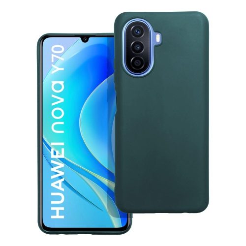 Huawei Nova Y70 szilikon tok, telefon tok, hátlaptok, matt, zöld, Matt case