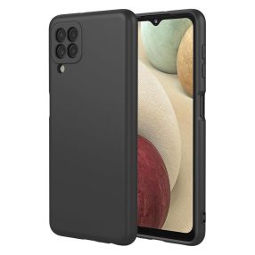   Samsung Galaxy A12 / A12 Nacho / M12 szilikon tok, telefon tok, hátlaptok, matt, fekete, Matt case