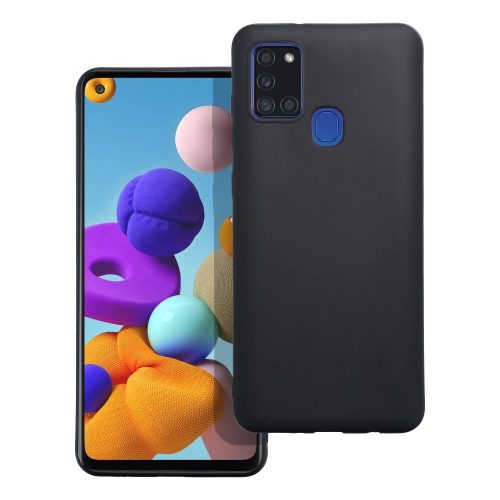 Samsung Galaxy A21s szilikon tok, telefon tok, hátlaptok, matt, fekete, Matt case