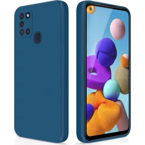   Samsung Galaxy A21s szilikon tok, telefon tok, hátlaptok, matt, kék, Matt case