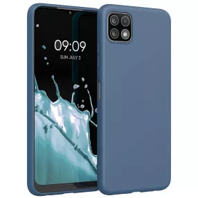   Samsung Galaxy A22 5G szilikon tok, telefon tok, hátlaptok, matt, kék, Matt case