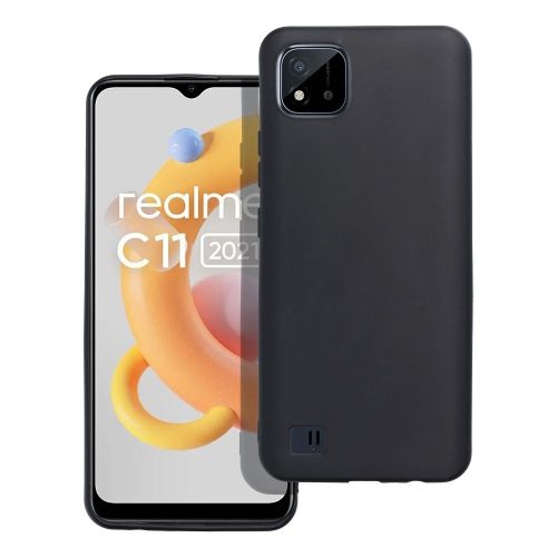 Realme C11 2021 / C20 szilikon tok, telefon tok, hátlaptok, matt, fekete, Matt case