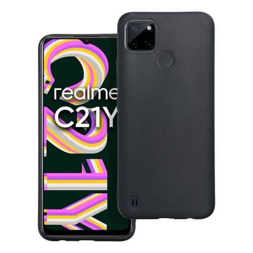 Realme C21Y / C25Y szilikon tok, telefon tok, hátlaptok, matt, fekete, Matt case