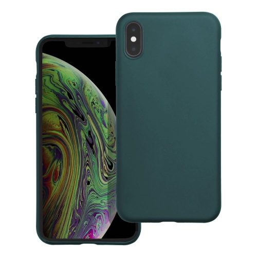 iPhone X / XS szilikon tok, telefon tok, hátlaptok, matt, zöld, Matt case