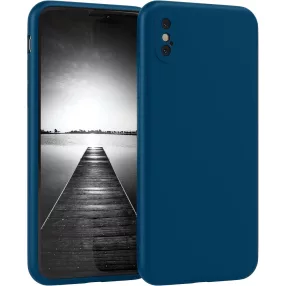   iPhone X / XS szilikon tok, telefon tok, hátlaptok, matt, kék, Matt case