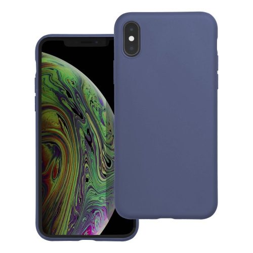 iPhone X / XS szilikon tok, telefon tok, hátlaptok, matt, sötétkék, Matt case