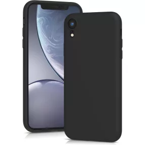   iPhone XR szilikon tok, telefon tok, hátlaptok, matt, fekete, Matt case