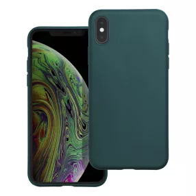   iPhone XS Max szilikon tok, telefon tok, hátlaptok, matt, zöld, Matt case