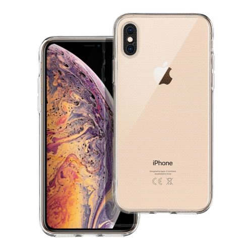 iPhone X / XS szilikon tok, hátlaptok, telefon tok, vastag, átlátszó, kamera védelemmel, 2mm, Clear