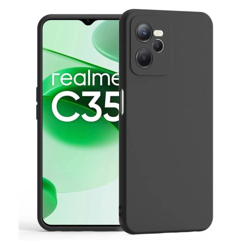 Realme C35 szilikon tok, telefon tok, hátlaptok, matt, fekete, Matt case