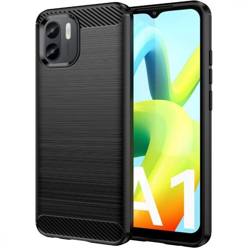 Xiaomi Redmi A1 / Redmi A2 szilikon tok, hátlaptok, telefon tok, karbon mintás, fekete, Carbon case