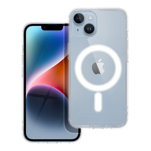 iPhone 14 Plus hátlaptok, telefon tok, MagSafe kompatibilis, átlátszó, Mag Cover