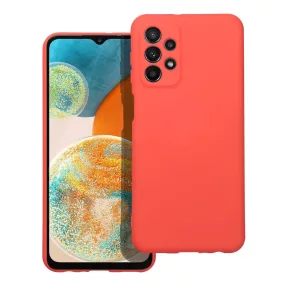   Samsung Galaxy A23 5G szilikon tok, hátlaptok, telefon tok, velúr belsővel, matt, barack színű, Silicone