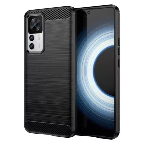   Xiaomi 12T 5G / 12T Pro 5G szilikon tok, hátlaptok, telefon tok, karbon mintás, fekete, Carbon case