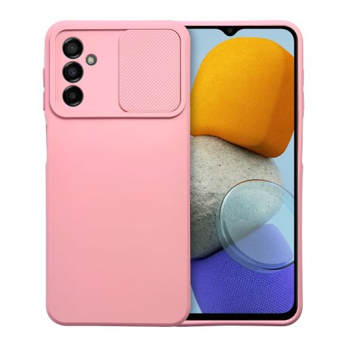 Samsung Galaxy A13 5G / A04s szilikon tok, hátlap tok, kamera védelemmel, rózsaszín, SLIDE Case