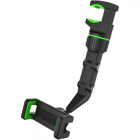   Autós mobiltelefon tartó, visszapillantó tükörre helyezhető, multifunkciós, 360 fokban forgatható, fekete, H-HS162