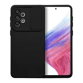   Samsung Galaxy A33 5G szilikon tok, hátlap tok, kamera védelemmel, fekete, SLIDE Case