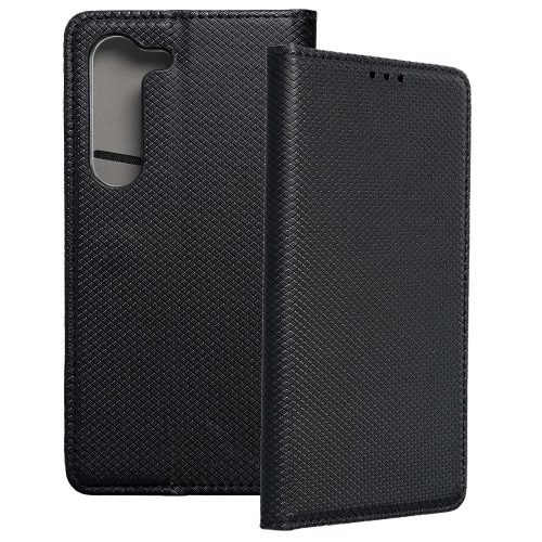 Samsung Galaxy S23 5G könyvtok, fliptok, telefon tok, bankkártyatartós, mágneszáras, fekete, Smart Case book