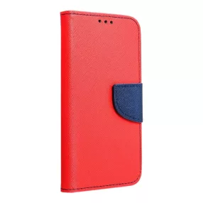   Samsung Galaxy S23 5G könyvtok, fliptok, telefon tok, bankkártyatartós, mágneszáras, piros-sötétkék, Fancy