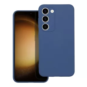   Samsung Galaxy S23 Plus 5G (S23+ 5G) szilikon tok, hátlaptok, telefon tok, velúr belsővel, matt, kék, Silicone