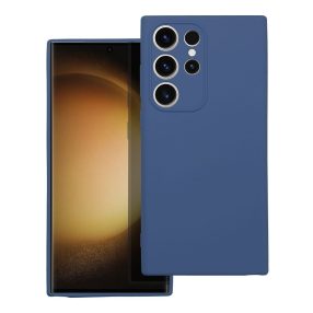   Samsung Galaxy S23 Ultra 5G szilikon tok, hátlaptok, telefon tok, velúr belsővel, matt, kék, Silicone