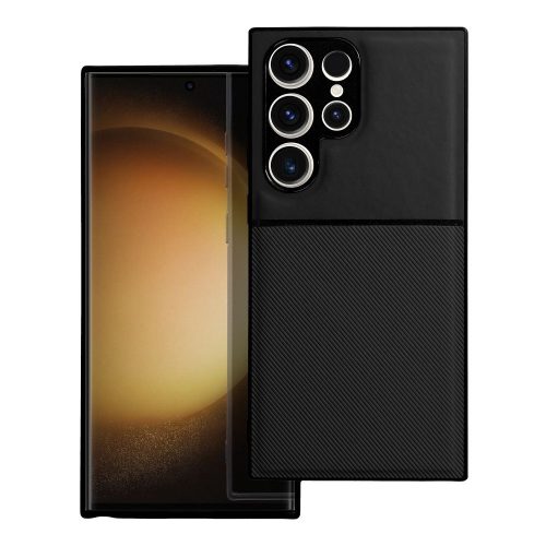 Samsung Galaxy S23 Ultra 5G hátlap tok, telefon tok, stílusos, prémium, fekete, Forcell Noble