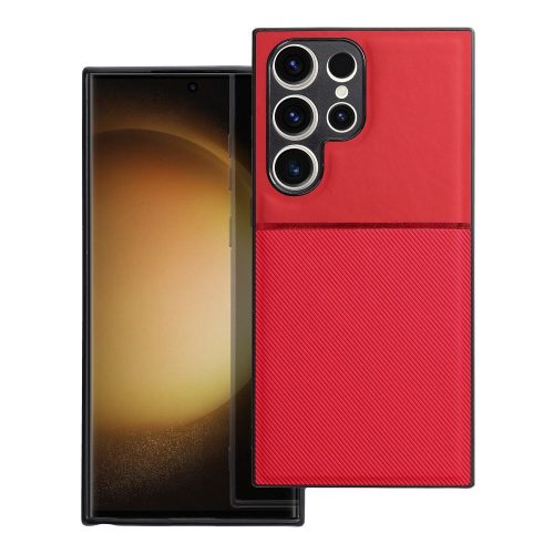 Samsung Galaxy S23 Ultra 5G hátlap tok, telefon tok, stílusos, prémium, piros, Forcell Noble