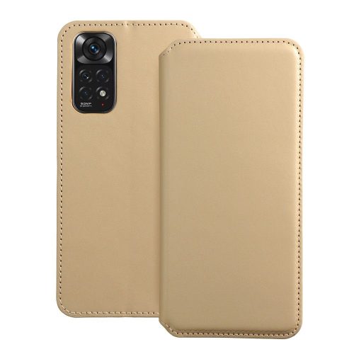 Xiaomi Redmi Note 11 / Note 11s könyvtok, fliptok, telefon tok, bankkártyatartós, mágneszáras, arany, Dual Pocket