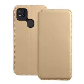   Xiaomi Redmi 9C könyvtok, fliptok, telefon tok, bankkártyatartós, mágneszáras, arany, Dual Pocket