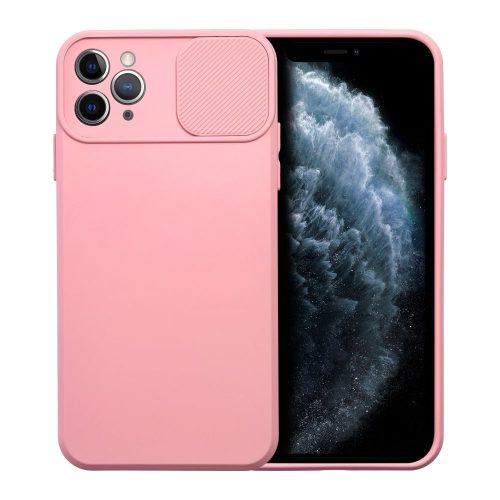 iPhone 11 Pro szilikon tok, hátlap tok, kamera védelemmel, rózsaszín, SLIDE Case